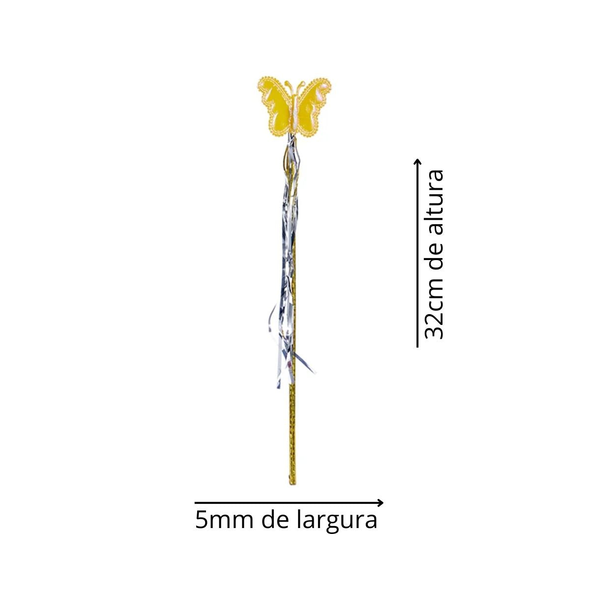 Kit Asa de Borboleta Acessórios Fantasia Carnaval Amarelo Kit Asa de Borboleta Acessórios Fantasia Carnaval Amarelo